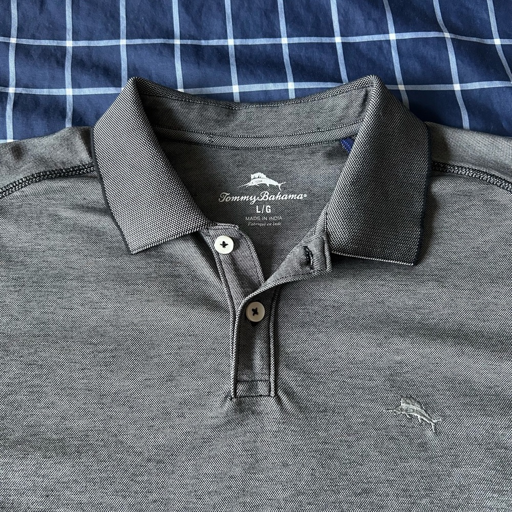 Tommy Bahama Gray Polo Shirt Classic Knit